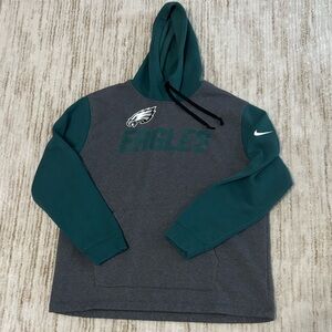 NFL Philadelphia Eagles Nike Therma-Fit Gray and Teal Hoodie Size XL Football